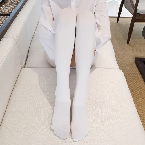 女装大佬子超长不透肉天鹅绒连裤袜伪娘丝袜cos男白色高个子200d