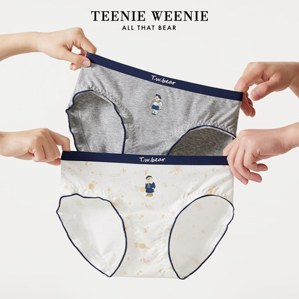 TeenieWeenie小熊女士内裤2025新款透气纯棉裆7A抗菌女生三角短裤