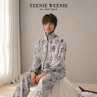 TeenieWeenie睡衣男款2025新款冬剪花绒情侣加厚保暖女家居服套装