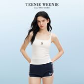 TeenieWeenie小熊白色带胸垫女士美背吊带背心可外穿显瘦美式 打底