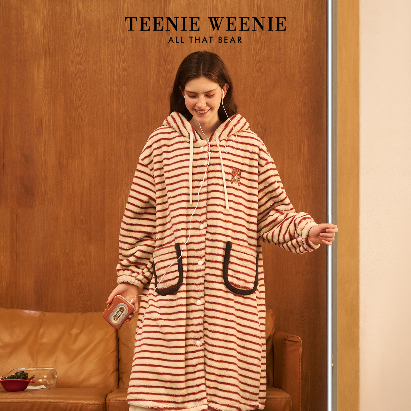 TeenieWeenie小熊睡衣女长袍加厚