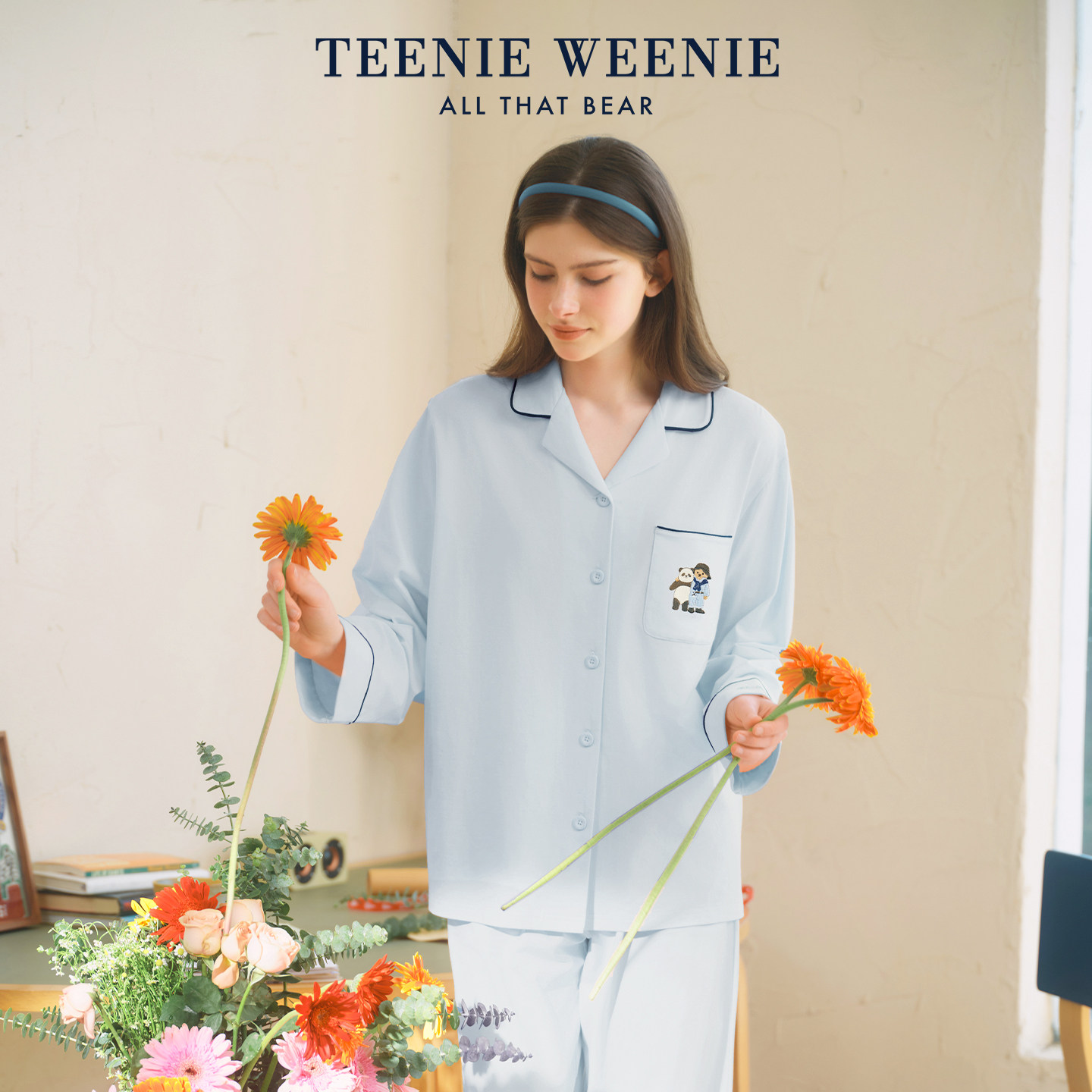 TeenieWeenie小熊睡衣女款2026新款纯棉可外出女士休