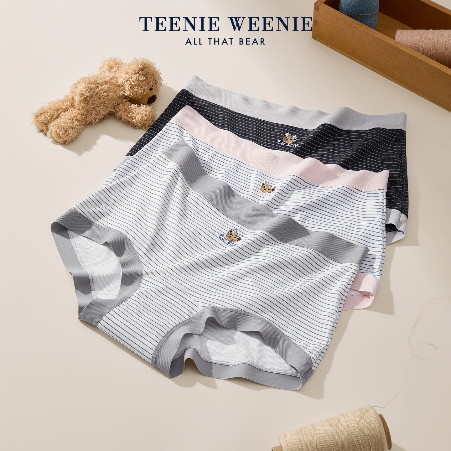 TeenieWeenie小熊女士内裤纯棉10A抑菌裆通勤干爽透气