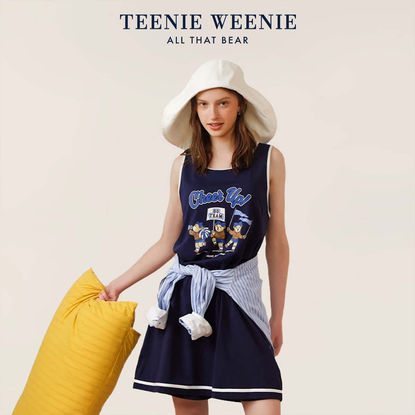 TeenieWeenie小熊美式睡裙女2026新款夏季凉感莫代尔