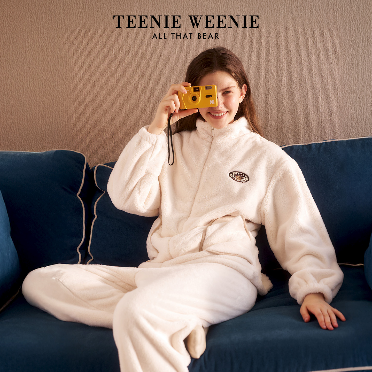 小熊睡衣女款加绒加厚保暖家居服