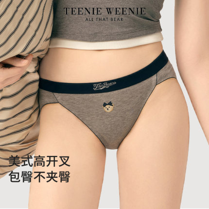 TeenieWeenie小熊女士内裤2025新款高开叉抗菌裆纯棉女款三角短裤