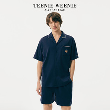 TeenieWeenie小熊情侣睡衣春夏季2025新款男纯棉短袖短款女家居服