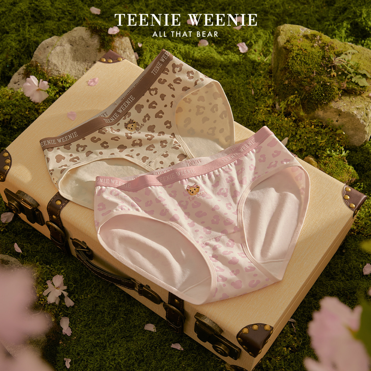 TeenieWeenie小熊女士内裤抑菌纯棉裆复古美式风性感豹纹三角短裤