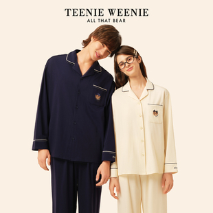 套装 纯棉刺绣情侣家居服长袖 2026新款 TeenieWeenie小熊睡衣秋女款