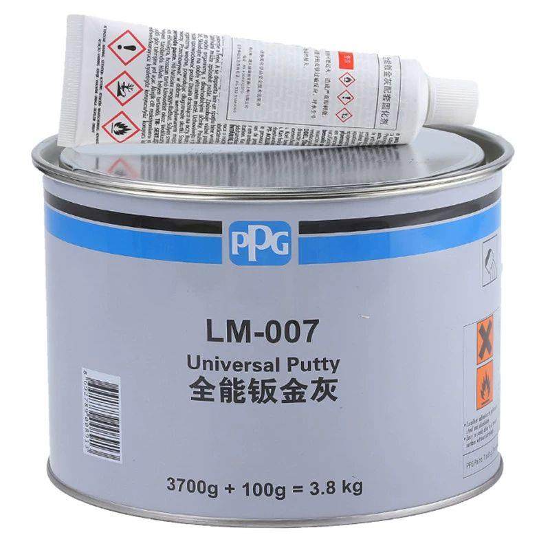 PPG007钣金灰原子灰汽车修补土高温金属合金腻子3.8KG标准快干型