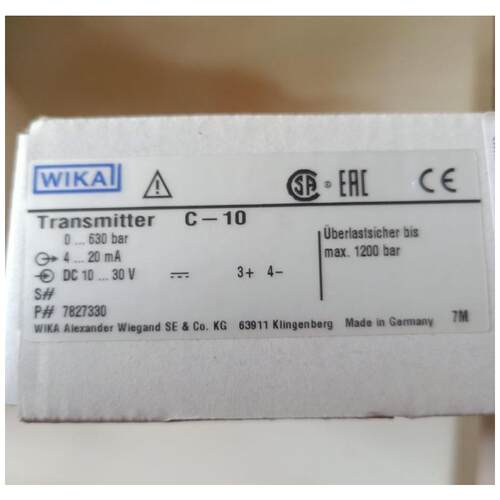 德国WIKA威卡C-10 0-630bar 4-20mA 超纯压力传感器