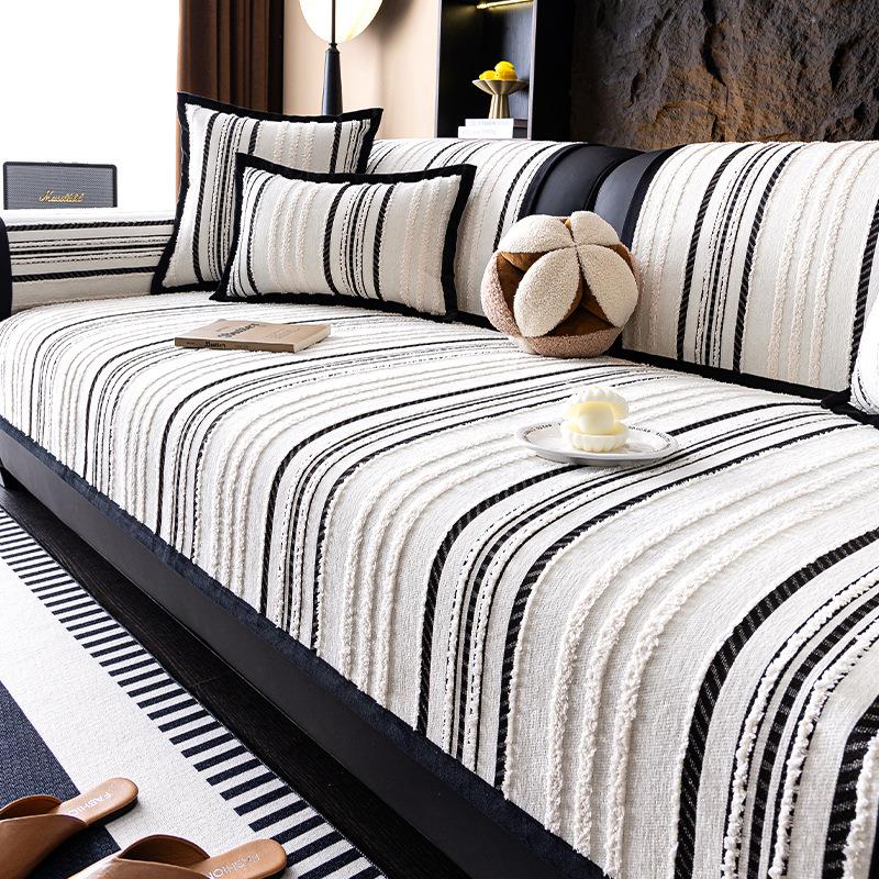 轻奢高级感雪尼尔沙发垫四季通用2025新款坐垫子防滑沙发套罩盖布