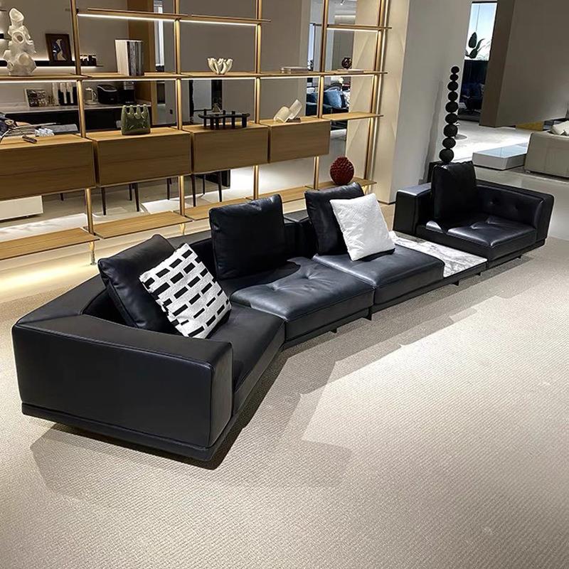 意式极简迪兰布艺沙发转角大小户型别墅客厅异形直排高端创意组合