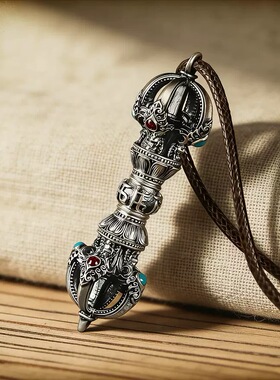 复古金刚杵项链男女中性中国风降魔杵小众高级感吊坠配饰独特