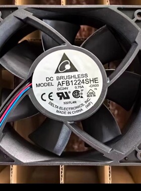 全新台达 AFB1224SHE-CR00 24V 0.75A 12038 12CM3线报警功能风扇