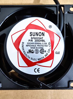 全新原装建准SUNON SF8025AT 2082HBL 220V 8CM 小型轴流风机风扇