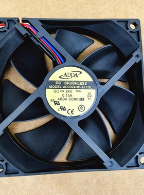 全新ADDA AD0924HB-A72GL 24V 0.15A 9225 9.2CM 3线报警功能风扇