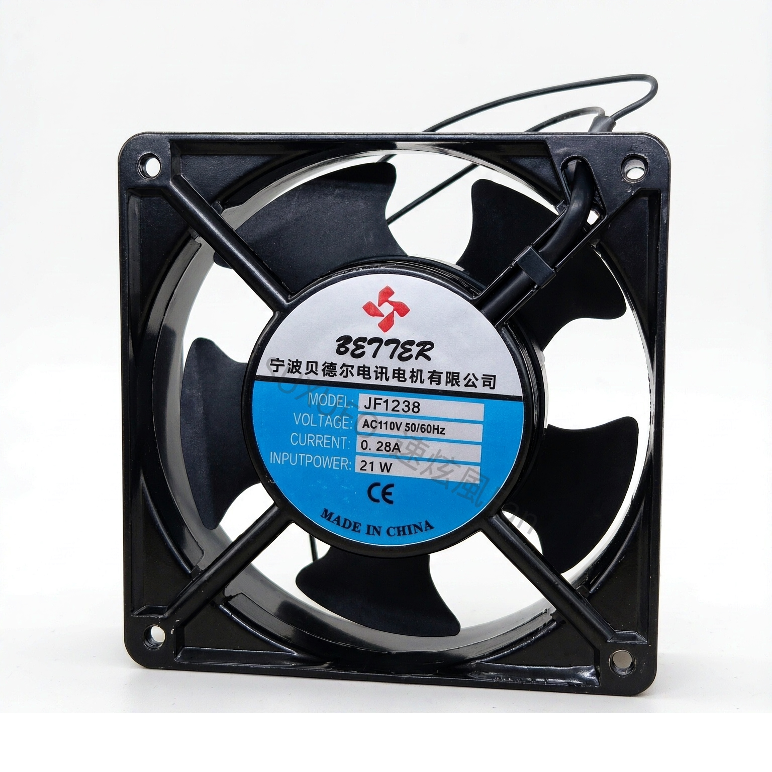 全新宁波贝德尔JF1238 AC110V 0.28A 21W 12038 12CM厘米机柜风扇