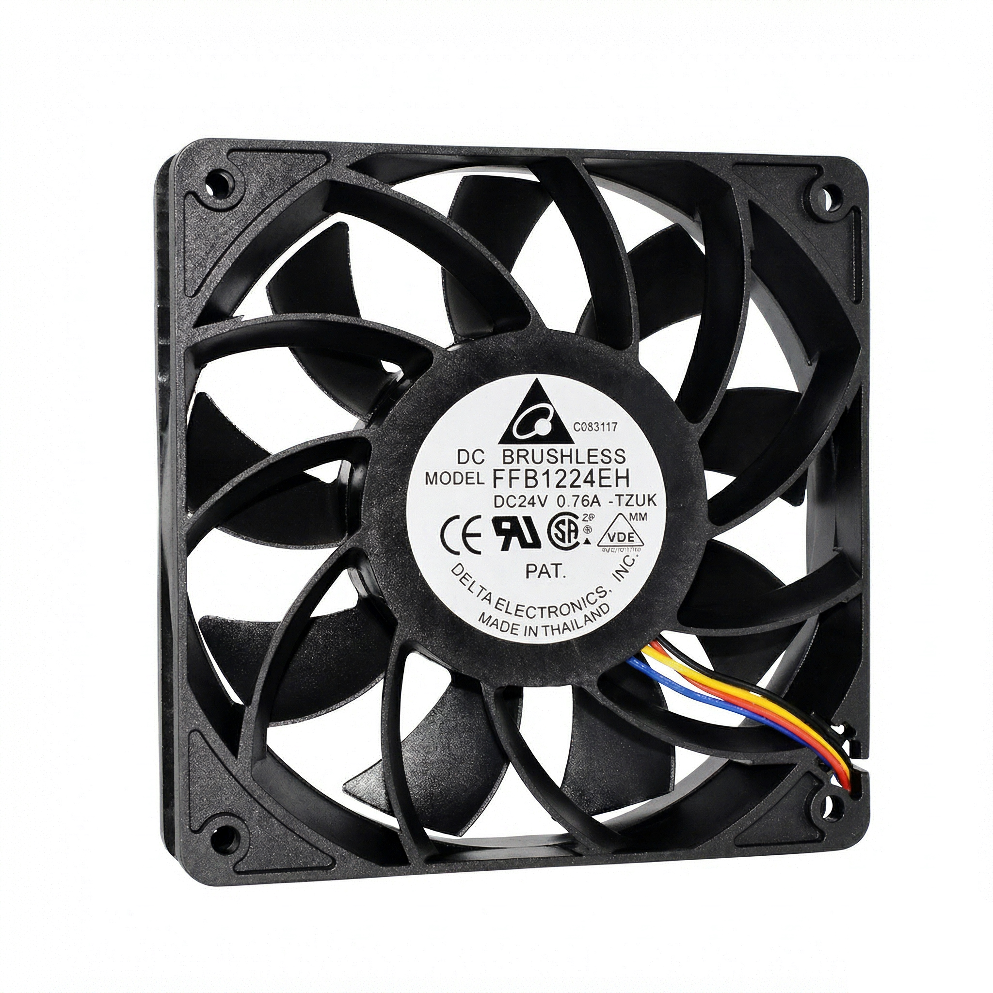全新台达FFB1224EH 24V 0.76A 12025 12cm 加压大风量4线调速风扇