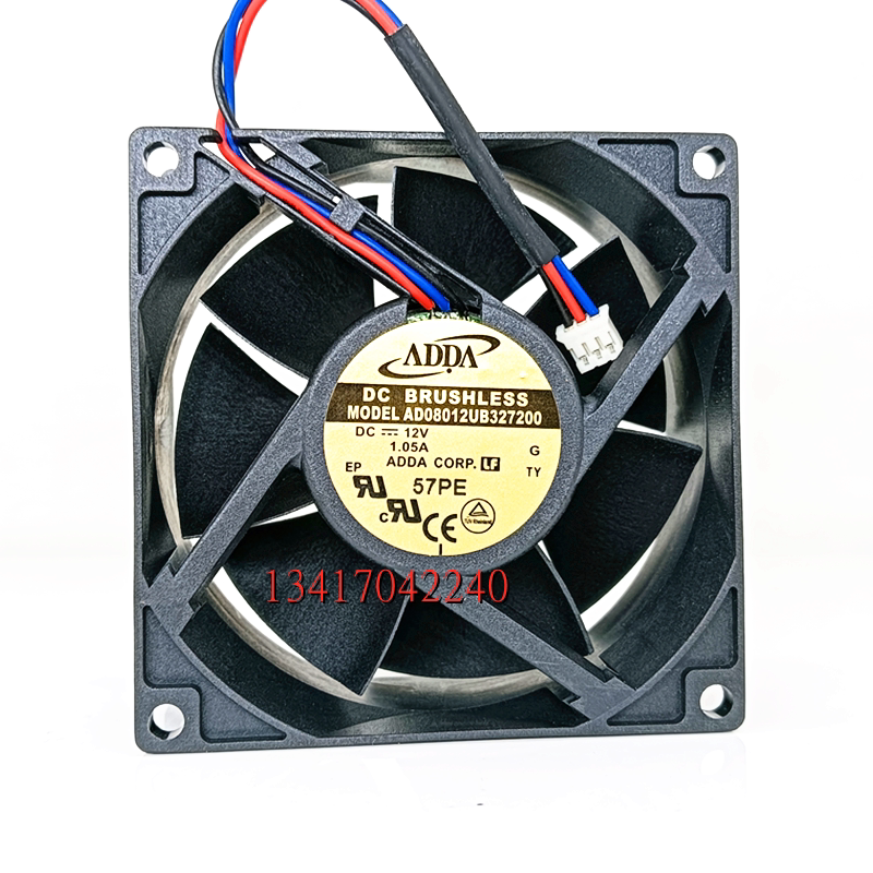 原装 ADDA AD08012UB327200 8032 12V 1.05A 8cm厘米 3线散热风扇