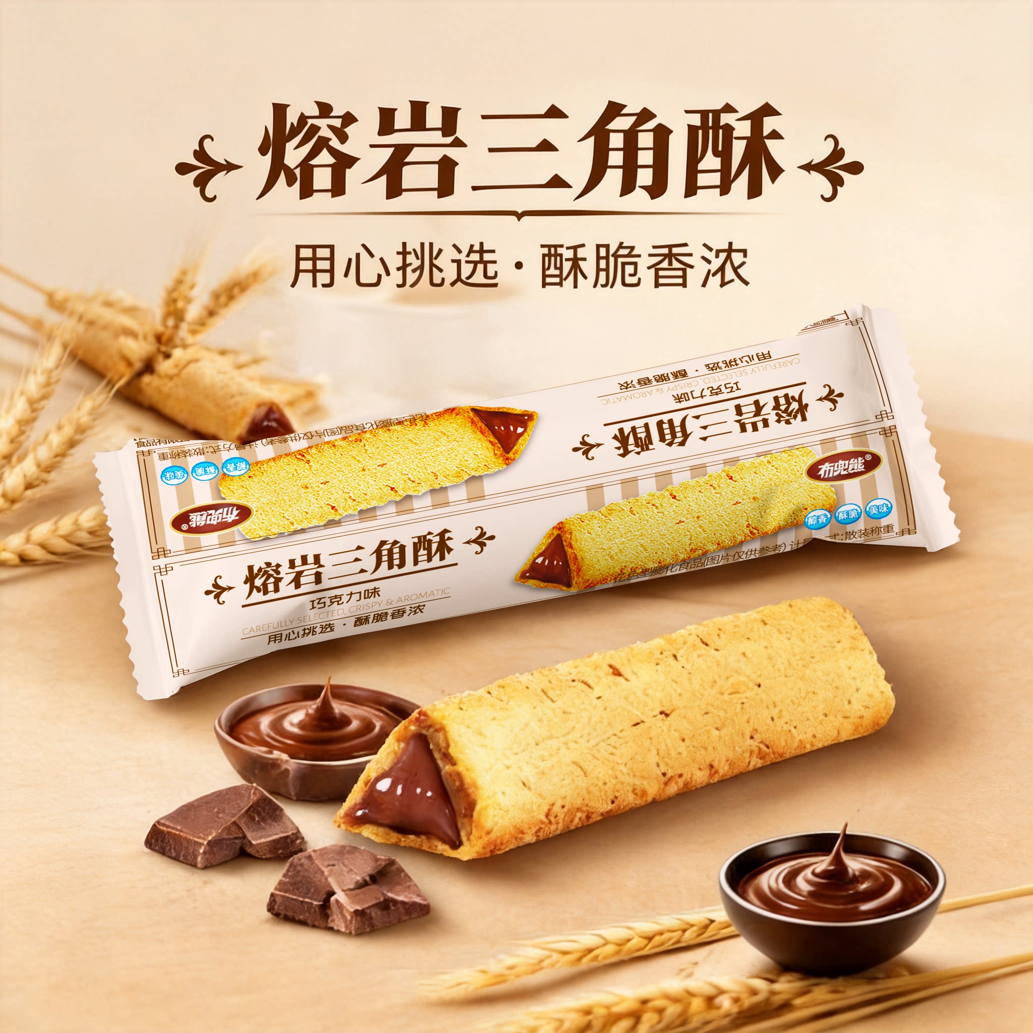 【布兜熊】爆款熔岩三角酥巧克力味等位小吃解腻开胃小独立包装零