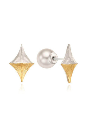GRENONS四芒星珍珠耳钉女士小众设计高级感ins简约风气质耳饰