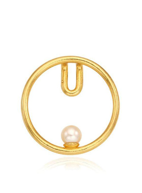 GRENONS小众圆圈珍珠耳夹女气质网红独特耳环冷淡风无耳洞耳饰