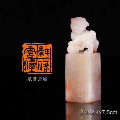 纸落云烟雷鸣手工篆刻成品章书法书画印章闲章老挝石结晶古兽钮