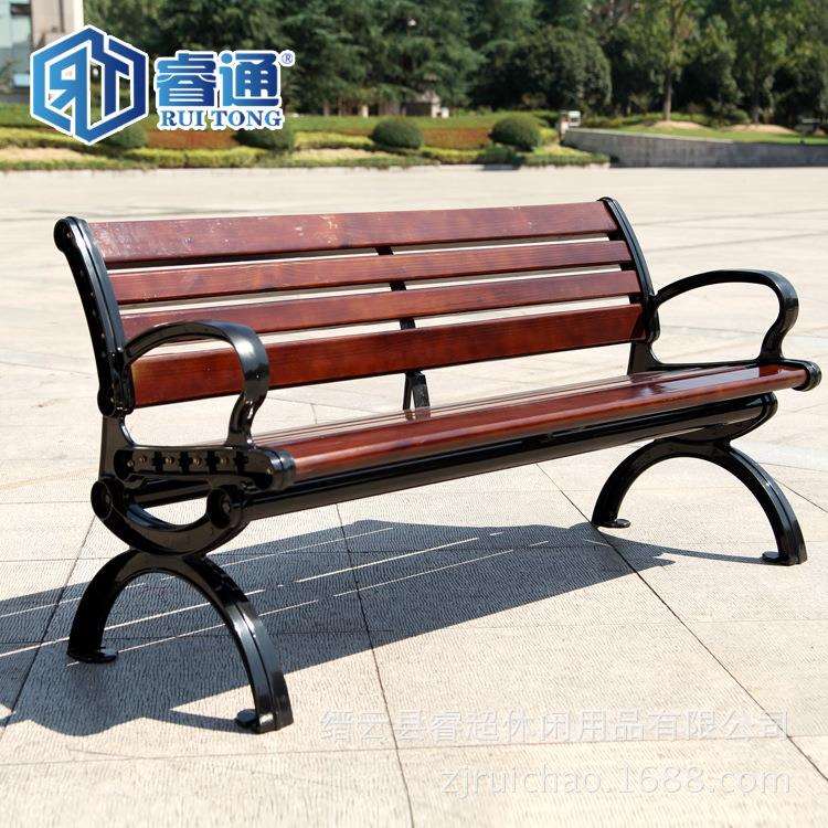 厂家铸铁脚实木公园长椅休闲椅广场椅长凳子户外凳子小区物业