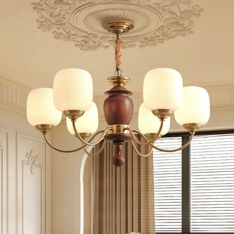 法式中古风主灯新款美式复古南洋风卧室书房餐厅设计师款客厅吊灯