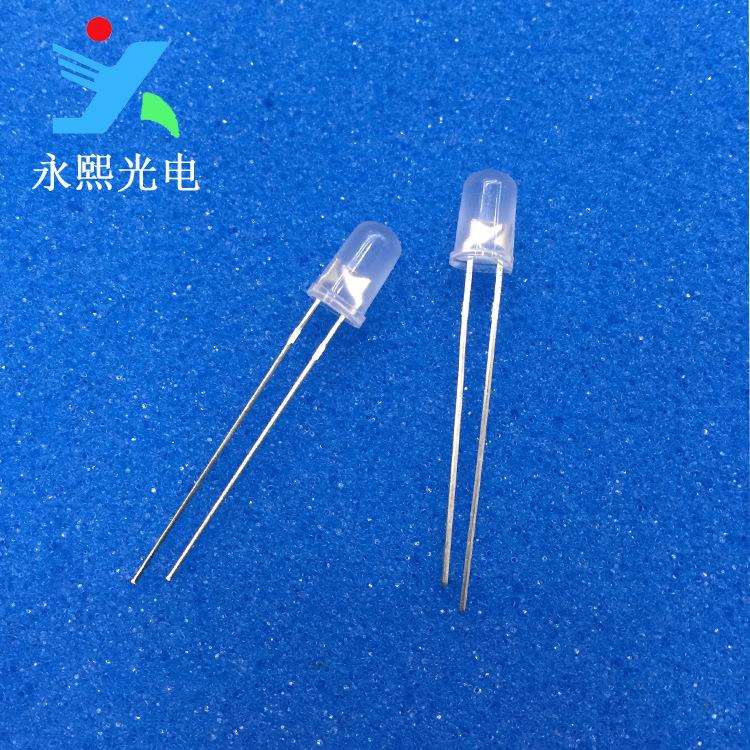 5MM白发翠绿色LED灯珠雾状短脚f5绿光发光二极管绿灯