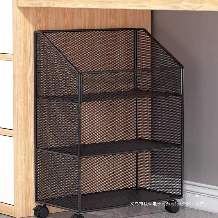 办公桌下文件架可移动文件收纳架办公资料工位收纳小推车带轮办公