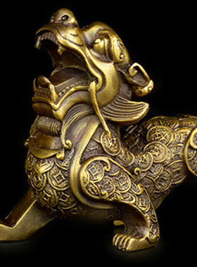 新品创意铜貔貅摆件办公室摆设客厅家居装饰品店铺开业乔迁礼品铜