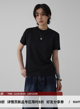 sameuoo散养文化「小彩派对」修身正肩长袖秋中性风短袖t恤女男夏