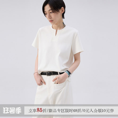 sameuoo散养文化「甜茶」正肩短袖t恤女夏季休闲中性风短款上衣