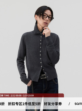 sameuoo散养文化「静帧」羊毛混纺灰色针织衫内搭可外穿高领毛衣