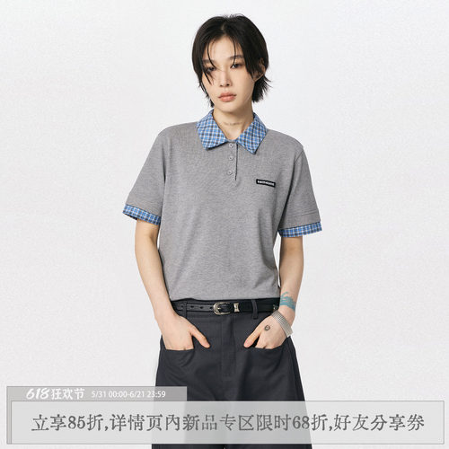 散养文化「老友记」格子翻领短袖
