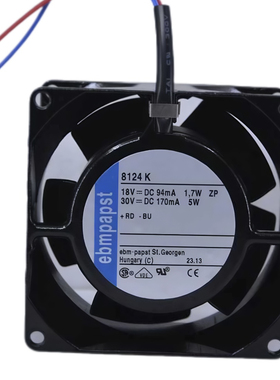 ebm德国8124K/G 24v 5W热电赛默飞世尔i系列全金属风扇100907-00