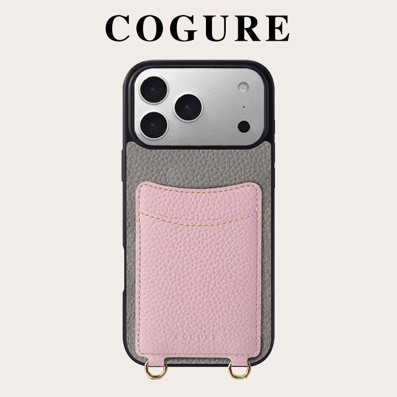 适用于苹果17女款真皮斜挎手机壳