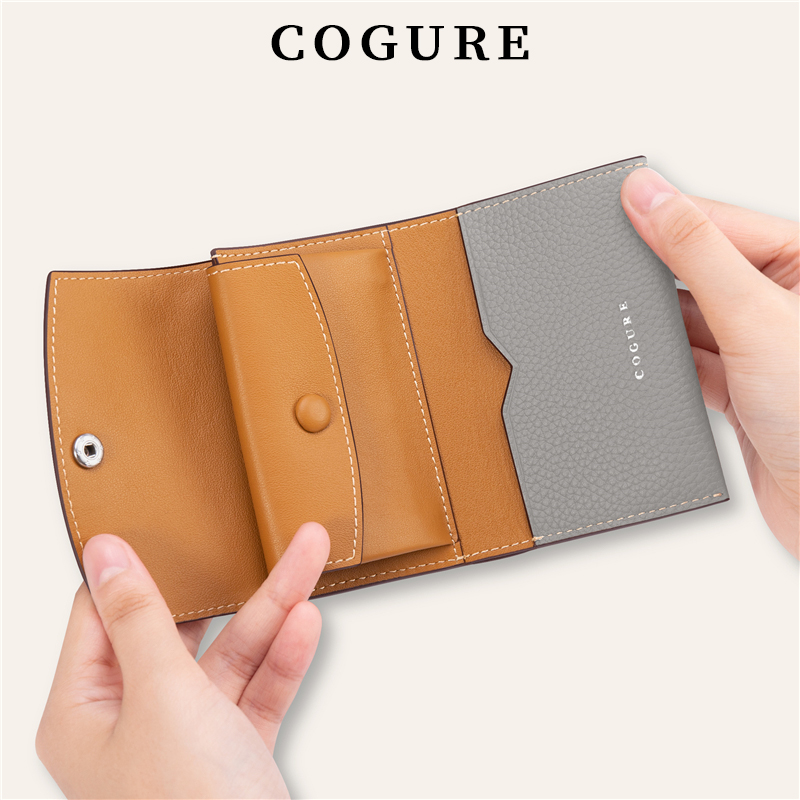 COGURE真皮三折钱包商务大容量