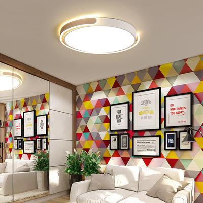 led吸顶灯圆形灯具简约现代大气家用卡通卧室灯温馨浪漫阳台灯饰