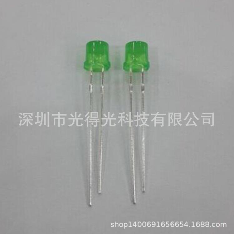 F5平头绿发翠绿色高亮透明LED灯珠 5MMf5草帽灯珠绿光