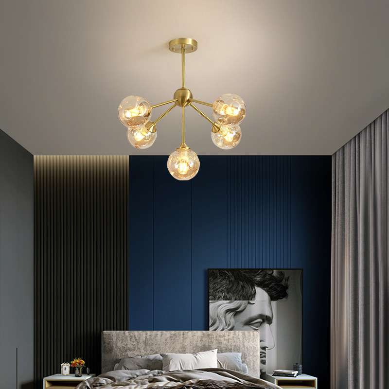 全铜个性创意简约后现代轻奢吊灯北欧卧室餐厅房间灯魔豆过道灯具