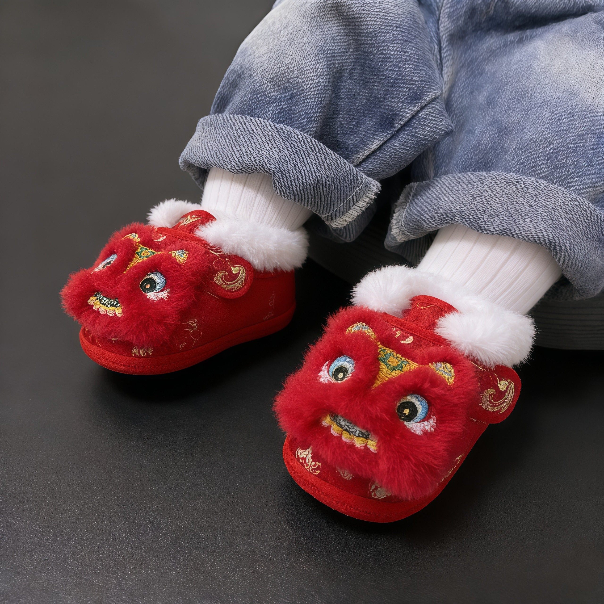 虎头鞋婴儿新年鞋子6到12个月小月龄宝宝红色醒狮冬鞋棉鞋周岁鞋,童鞋/婴儿鞋/亲子鞋,婴儿步前鞋/袜鞋,淘宝优惠券,粉丝福利购,淘宝优惠卷