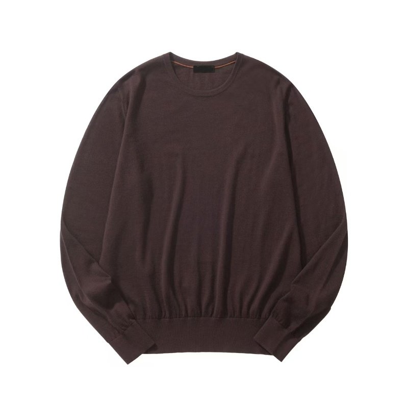 老钱风100%羊毛衫男士2025新款轻奢高级感圆领长袖针织打底衫毛衣