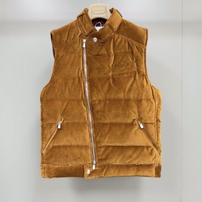 欧美风白鹅绒羽绒服灯芯绒马甲