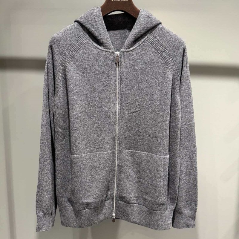 老钱风100%羊毛连帽拉链外针织帽衫男士秋冬款高级感保暖毛衣外套