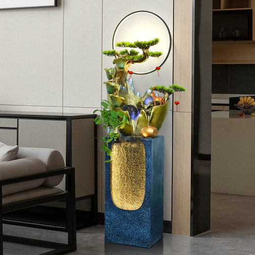 流水摆件循环水客厅落地风水轮招财电视柜旁装饰喷泉乔迁新居礼品