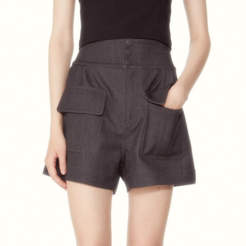 SUREENOUGH原创设计春季宽松西装短裤高级感百搭高腰三分裤女