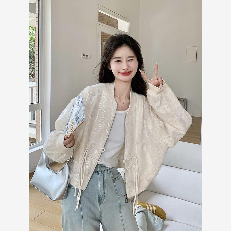 棒球服外套女2024春秋亮